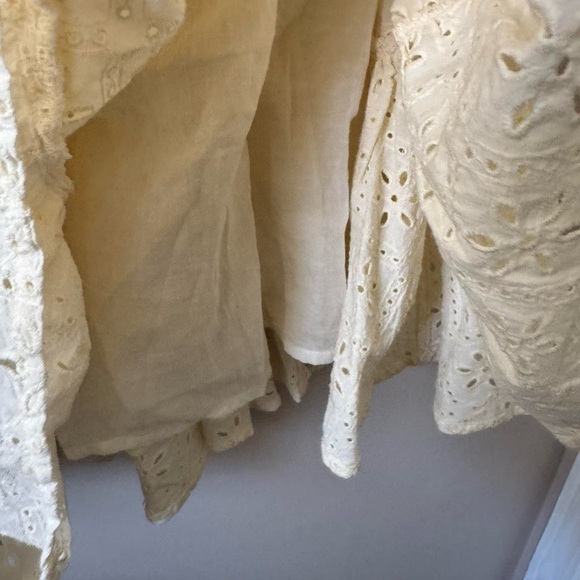 Urban Outfitters NWT Mini Dress Eyelet Coquette Cream Ruffle - Picture 5 of 7